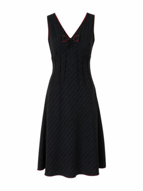 Moschino Pinstripe Dress Bow Detail Black IT40